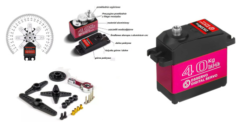 Serwo Cyfrowe 40kg 270 Stopni Serwomechanizm Metalowy