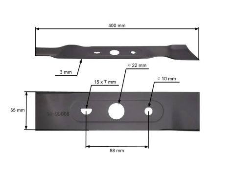 Nóż Kosiarki 40 cm 16" do Ryobi Sterwins OEM 5132002438