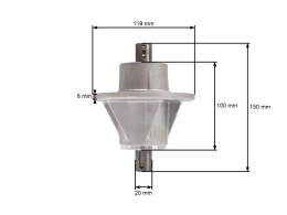 Trzpień Piasta Noża Prawa Castel Garden XDC140 Alpina BT84 BT98 Mountfield