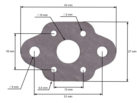 Uszczelka pod gaźnik T26 kosy