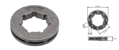 Zębatka 3/8" 8Z Do Pilarki Łańcuchowej Kółko Napędowe Łańcucha