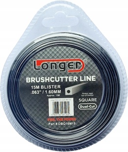 Żyłka Tnąca Longer DUAL CUT 1,6 mm 15 m Kwadrat Super Mocna