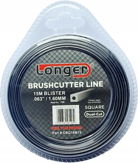 Żyłka Tnąca Longer DUAL CUT 1,6 mm 15 m Kwadrat Super Mocna